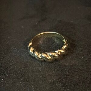 14k Plated Gold Rope Design Ring Timeless Jewelry